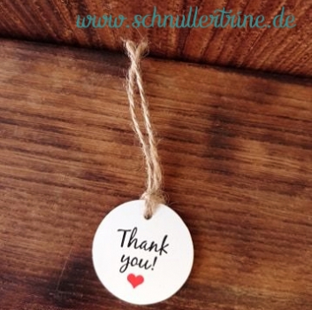Universal Anhänger "Thank you" rund